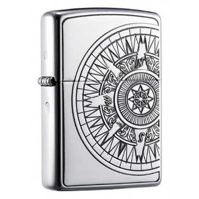 日版 Zippo Lighter 羅盤航海圖(鏡面銀) chart SVI ZBT-3-101B