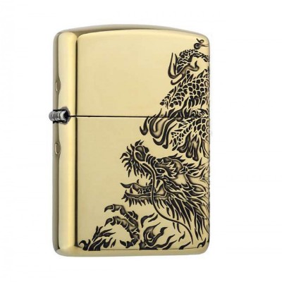 日版 Zippo Lighter 龍霸一方-金色 ZBT-3-17A