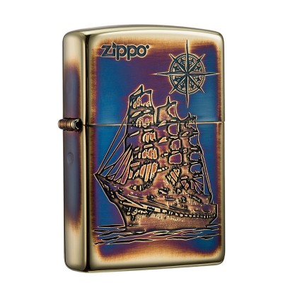 日版 Zippo Lighter 一帆風順-熏金 ZBT-3-182A