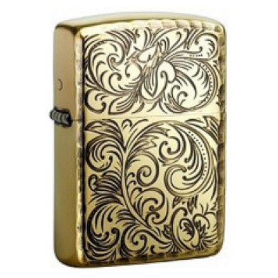 日版 Zippo Lighter 雙面波紋富貴花-古銅 ZBT-3-24A