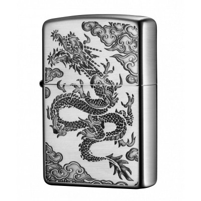 日版 Zippo Lighter 龍騰祥雲-銀色 ZBT-3-35E