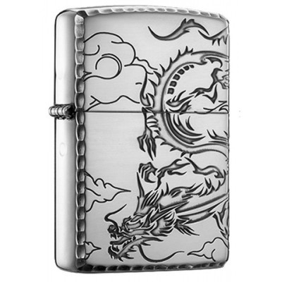 日版 Zippo Lighter 騰龍雲出-銀色 ZBT-3-5A