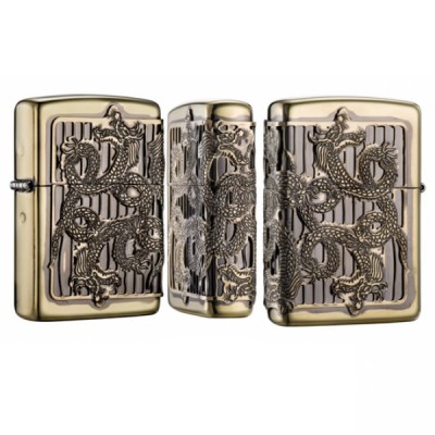 日版 Zippo Lighter 三面金龍-古銅 ZBT-3-68A