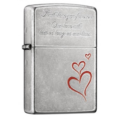 韓版 Zippo Lighter 永恆的愛 Forever Love ZBT-1-1