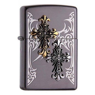 韓版 Zippo Lighter 黑冰 十字架 ZBT-1-29A