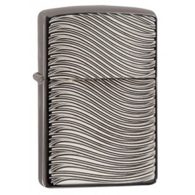 美版 Zippo Lighter Black Ice® 黑冰 波浪紋 Curve 29234