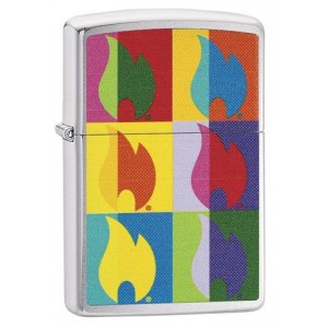 美版 Zippo Lighter 經典色塊火焰防風打火機 Abstract Flame Design 29623