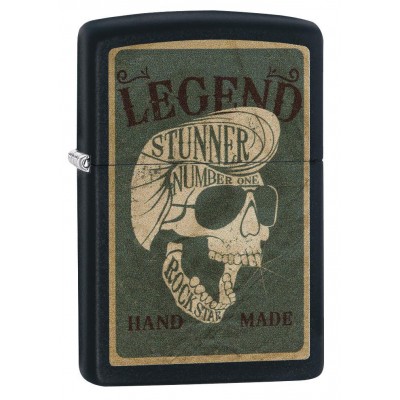 美版 Zippo Lighter 骷髏 Black Matte Classic Legendary Skull 29630